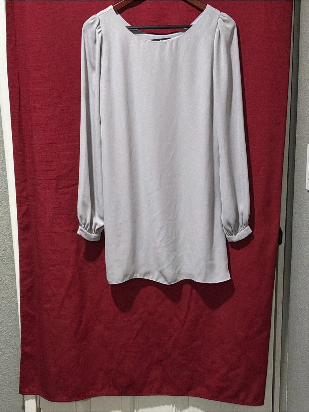 Lulu's Light Gray Long Sleeve Shift Dress